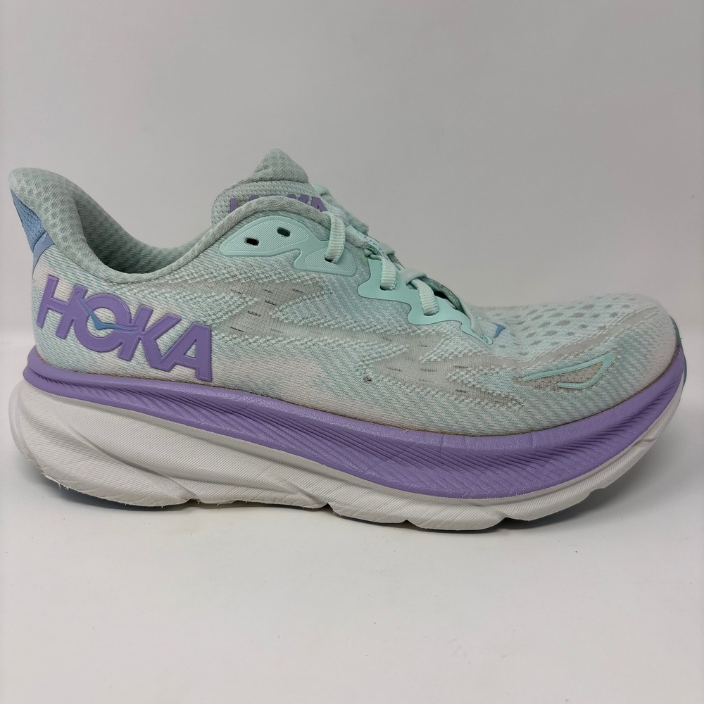 Hoka Clifton 9 Women's Size 8 Blue Purple White Running Shoes (1127896)
